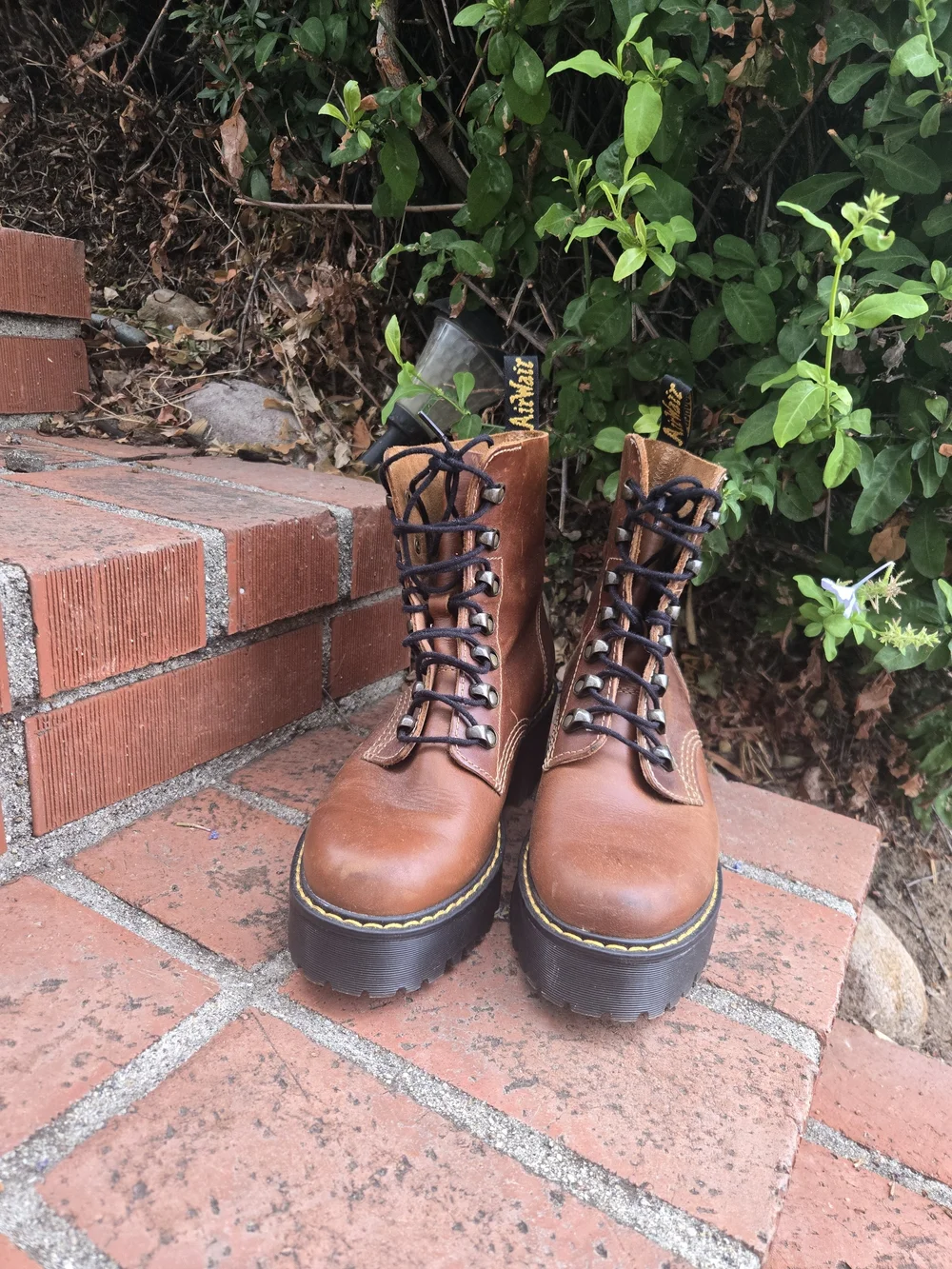 Dr. Martens Women’s Brown Lace-Up Platform Boots - Picture 2 of 7